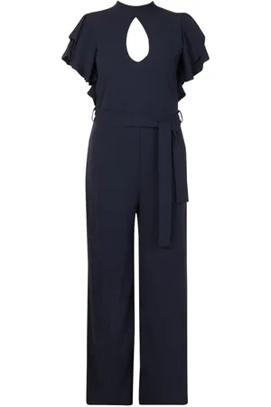 Boohoo Plus Keyhole Angel Ruffle Sleeve Jumpsuit