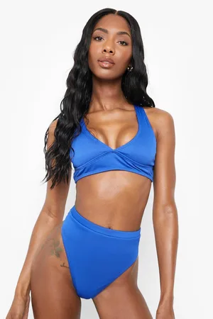 Boohoo Recycled Rib Fuller Bust Plunge Bikini Top