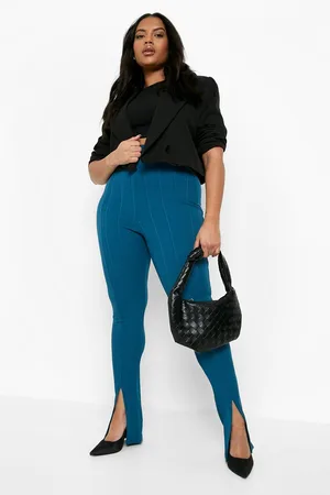 Boohoo Plus Bandage Rib Split Hem Legging