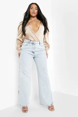 Boohoo Plus Satin Wrap Bodysuit