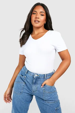 Boohoo Plus V Neck Basic T-shirt