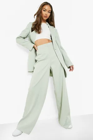 Boohoo Pinstripe Relaxed Fit Wide Leg Trousers