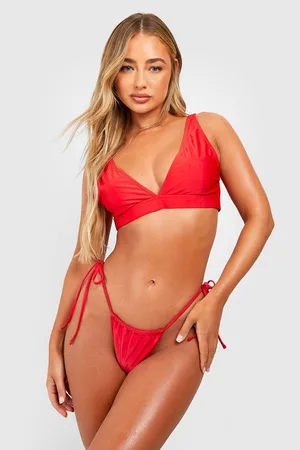 Boohoo Essentials Plunge Bikini Crop Top