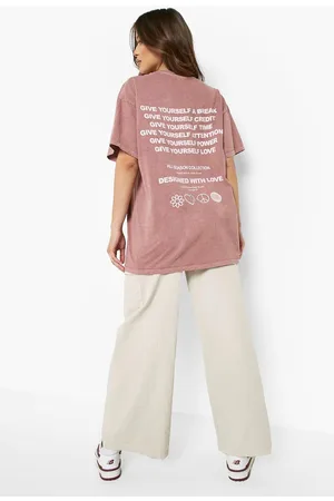 Boohoo Overdyed Back Print Oversized T-shirt
