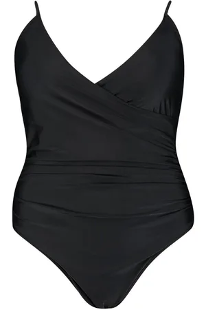 Boohoo Plus Control Wrap Over Swimsuit