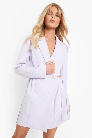 Boohoo Ruched Tie Side Tailored Blazer Dress