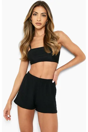 Boohoo Crinkle Rib Floaty Shorts