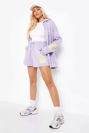 Boohoo Dame Loungewear - Athletics Printed Zip Through Short Tracksuit