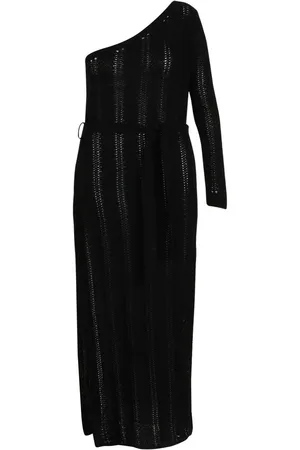 Boohoo Plus One Shoulder Crochet Beach Dress