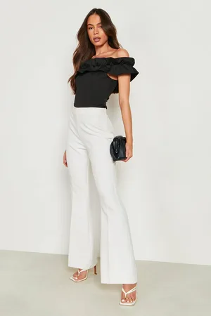 Boohoo Ruffle Scuba Bardot Bodysuit