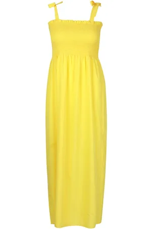 Boohoo Plus Shirred Tie Shoulder Maxi Dress