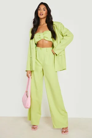 Boohoo Pleat Front Wide Leg Tailored Trousers