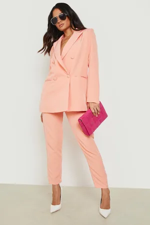 Boohoo Tailored Double Breasted Button Sleeve Blazer