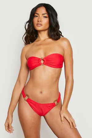 Boohoo Wooden O-ring Bandeau Bikini Top