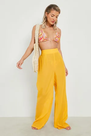 Boohoo Wide Leg Chiffon Beach Trouser