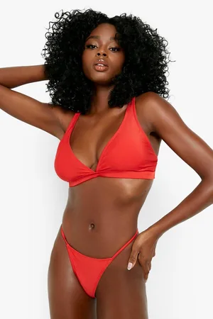 Boohoo Padded Plunge Recycled Bikini Top