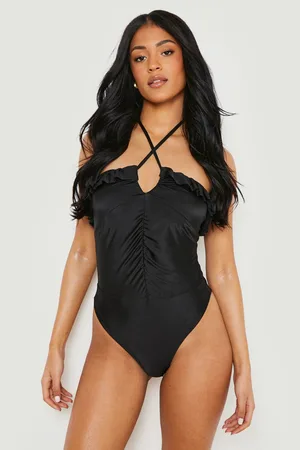 Boohoo Tall Ruche Swimsuit