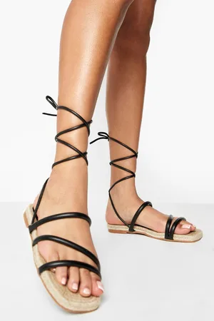 Boohoo Padded Wrap Up Espadrille Sandal