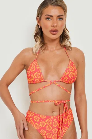 Boohoo Tropical Floral High Waisted Bikini Brief