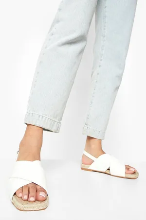 Boohoo Croc Crossover Espadrille Sandal