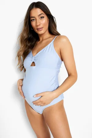 Boohoo Maternity Bow Front Tie Back Swimsuit