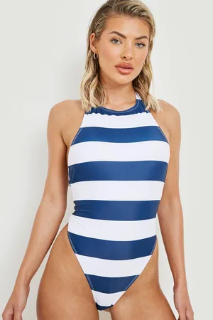 Boohoo Nautical Racer Swimsuit