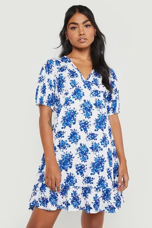 Boohoo Floral Puff Sleeve Sundress