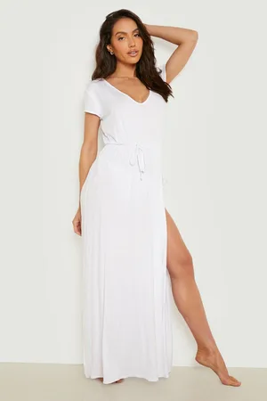 Boohoo Tie Detail Maxi Kaftan Beach Dress