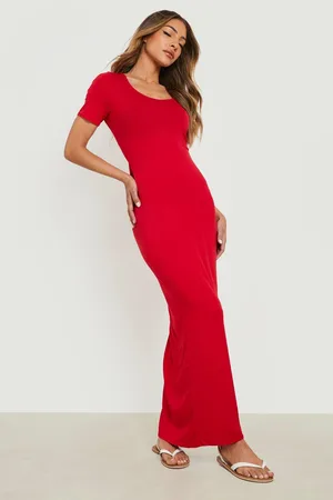 Boohoo Basics Scoop Neck Short Sleeve Maxi Dress
