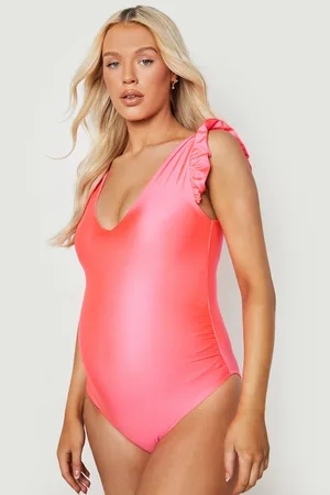 Boohoo Maternity Frill Shoulder Swimsuit