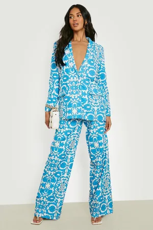 Boohoo Porcelain Print Tailored Blazer