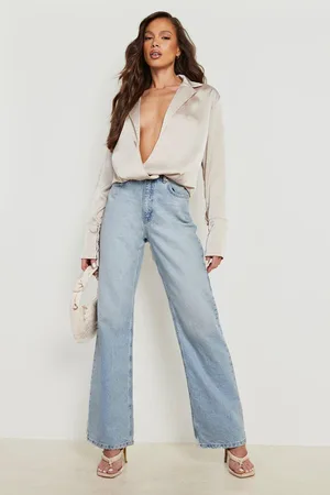 Boohoo Tall Satin Wrap Over Blouse