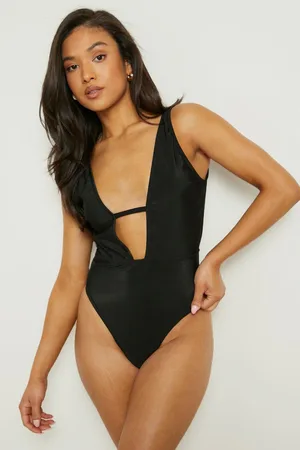 Boohoo Petite Plunge Cut Out Swimsuit