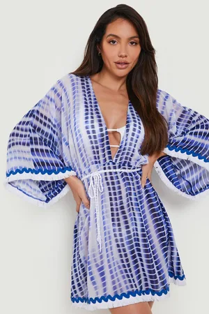 Boohoo Tie Dye Rope Belt Tassels Beach Dress