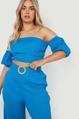 Boohoo Plus Raffia Buckle Cheesecloth Co-ord