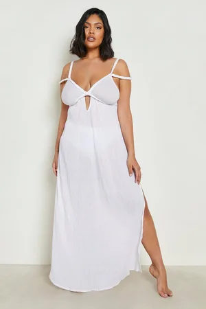 Boohoo Plus Cheesecloth Braided Beach Dress