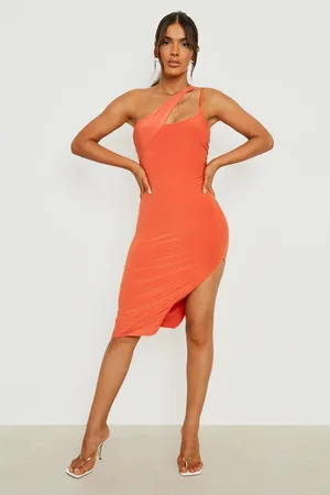 Boohoo One Shoulder Strappy Midi Dress