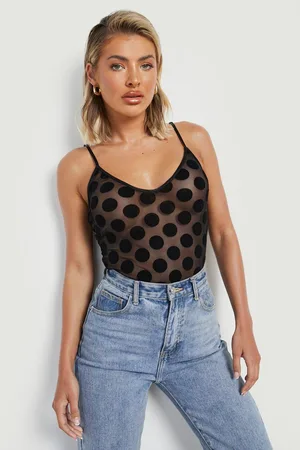 Boohoo Spot Mesh Bodysuit
