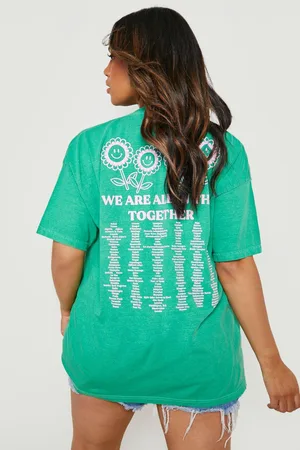 Boohoo Plus Back Print Washed T-shirt