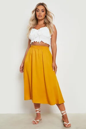 Boohoo Plus Woven Full Circle Midi Skirt
