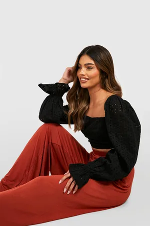 Boohoo Basics High Waisted Soft Wide Leg Trousers