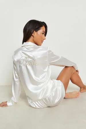 Boohoo Bride Embroidery Pj Short Set