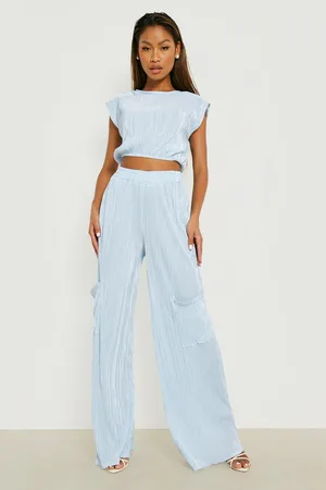 Boohoo High Waisted Plisse Cargo Pants