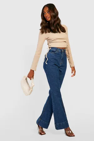 Boohoo High Waisted Flared Wide Leg Jeans