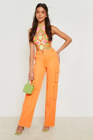 Boohoo Geo Print Racer Neck Keyhole Bodysuit