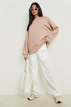 Boohoo Tonal Embroidered Oversized Sweater