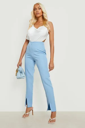 Boohoo Split Front Slim Leg Tailored Trouser