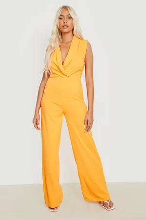 Boohoo Sleeveless Collared Wide Leg Jumpsuit