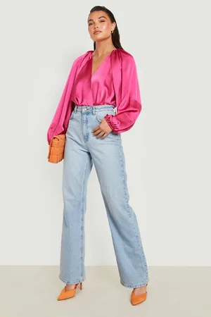 Boohoo Balloon Sleeve Plunge Bodysuit
