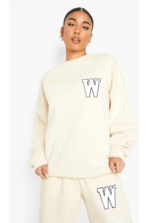 Boohoo W Towelling Applique Sweater Tracksuit